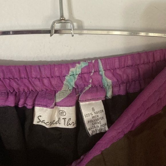 sacred threads mixed print patchwork multicolor lightweight summer pants - Picture 2 of 3